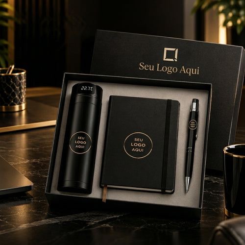 Kit Executive Minimalist - Conjunto Executivo Térmico com Caderno e Caneta